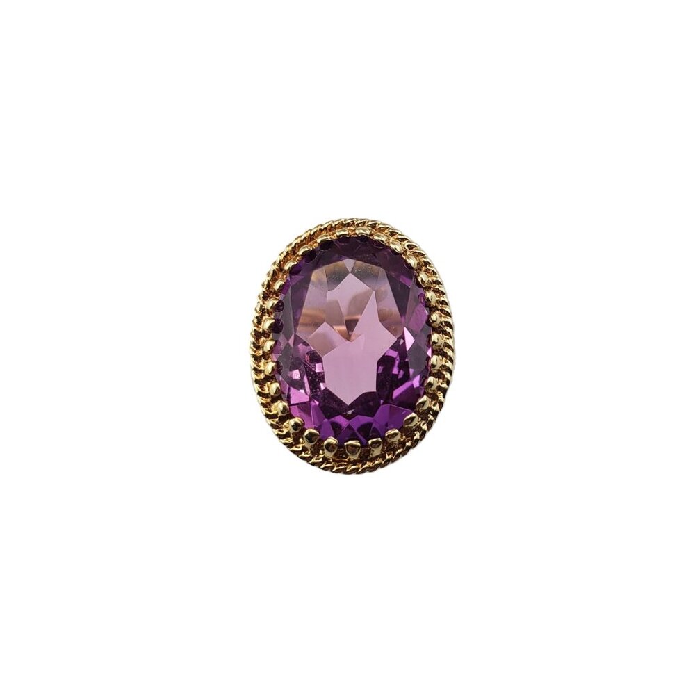 Vintage 10K YG Lab Created Purple Sapphire Ring Size 6.25 JAGi Certified #15457